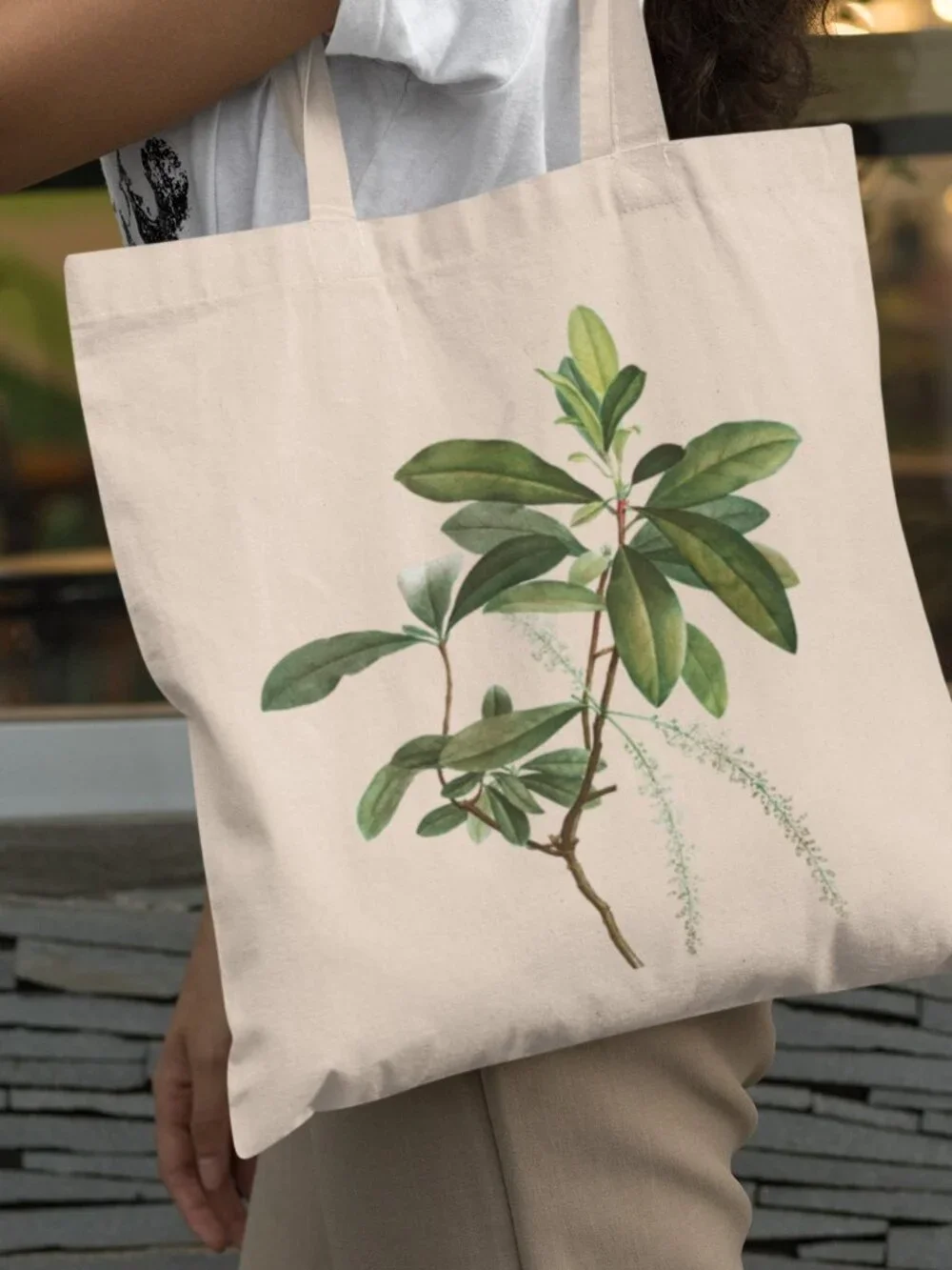 Swamp Titi Vintage Floral Print Graphic Canvas Tote Bag